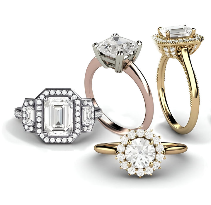 Hidden Halo Moissanite Engagement Rings