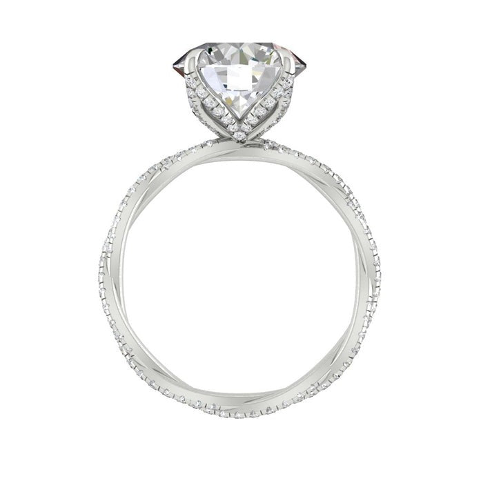 4.11 CT Round Moissanite Solitaire Engagem White Gold Ring