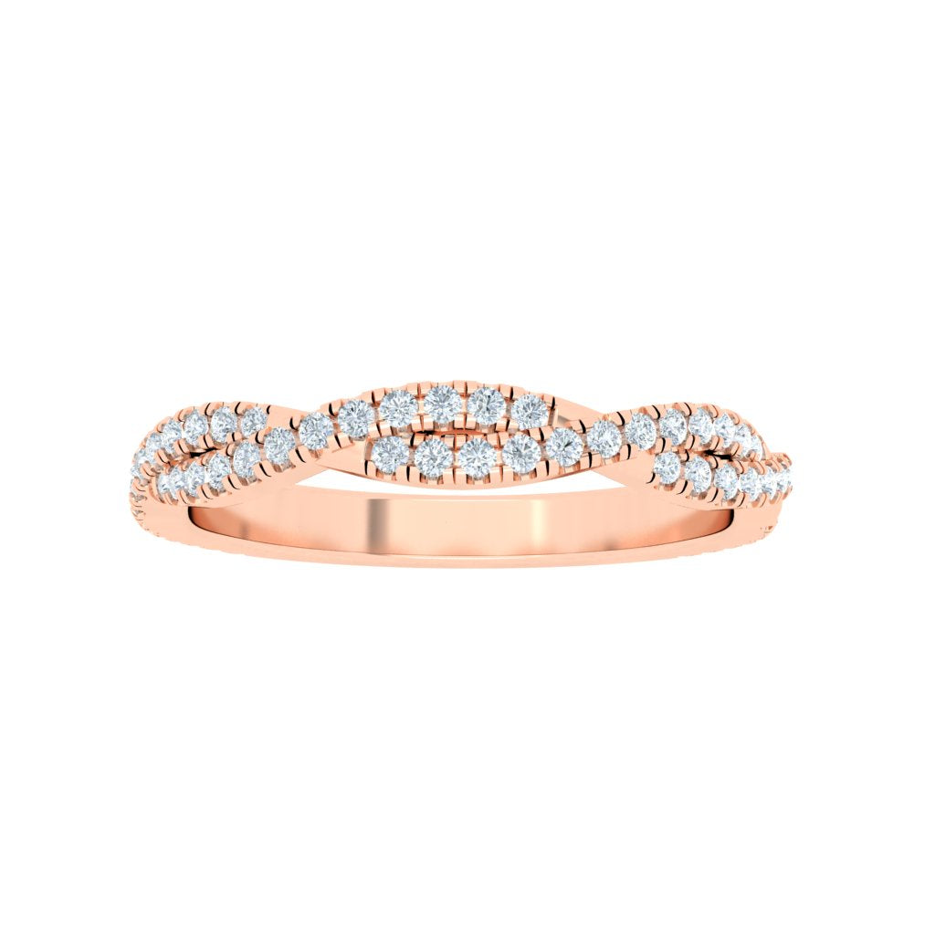 Twisted Moissanite Wedding band Rose Gold