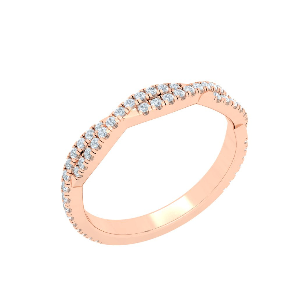 Twisted Moissanite Wedding band Rose Gold