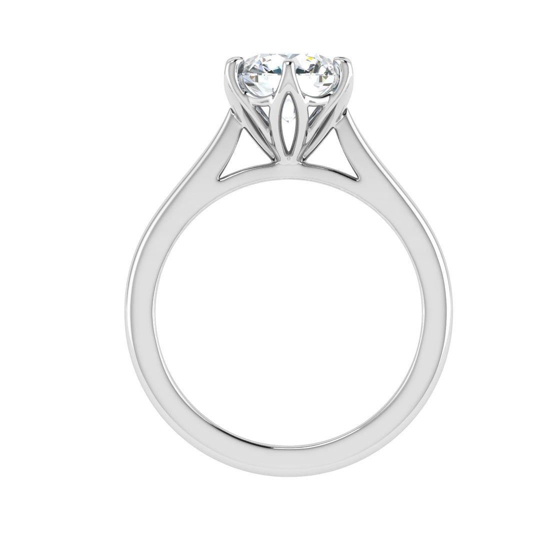 Adaya Round Cut Solitaire Moissanite Solitaire Engagement Ring White Gold