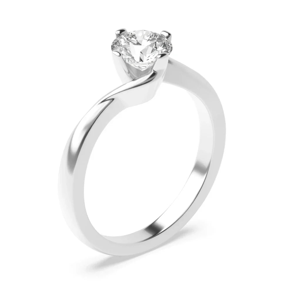 Alice 4 Prong Round Lab Grown Diamond Twisted Open Set Classic Solitaire Engagement Ring