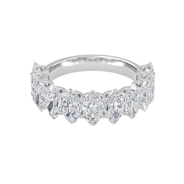 Amara  11 Stone Marquise Moissanite Anniversary Band White Gold