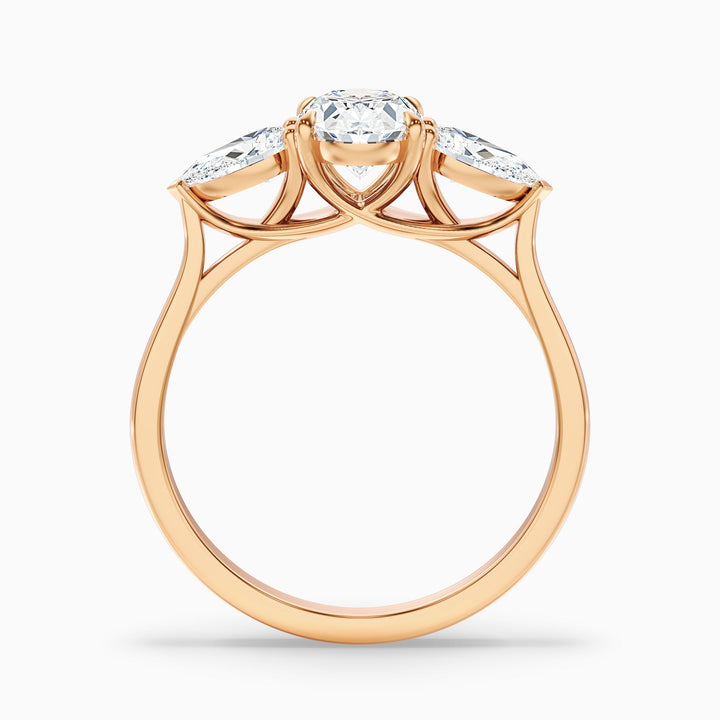Arabella 1 Carat Three Stone Oval Lab Grown Diamond Ring