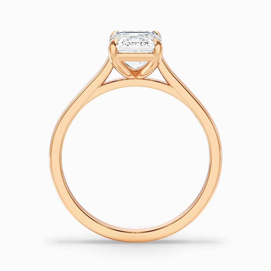 Arctic 1 Carat Emerald Cut Solitaire Lab Grown Engagement Ring in 10k Rose Gold