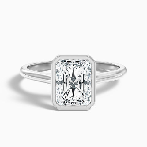 Argentia Radiant Cut Bezel Set Lab Grown Diamond Ring