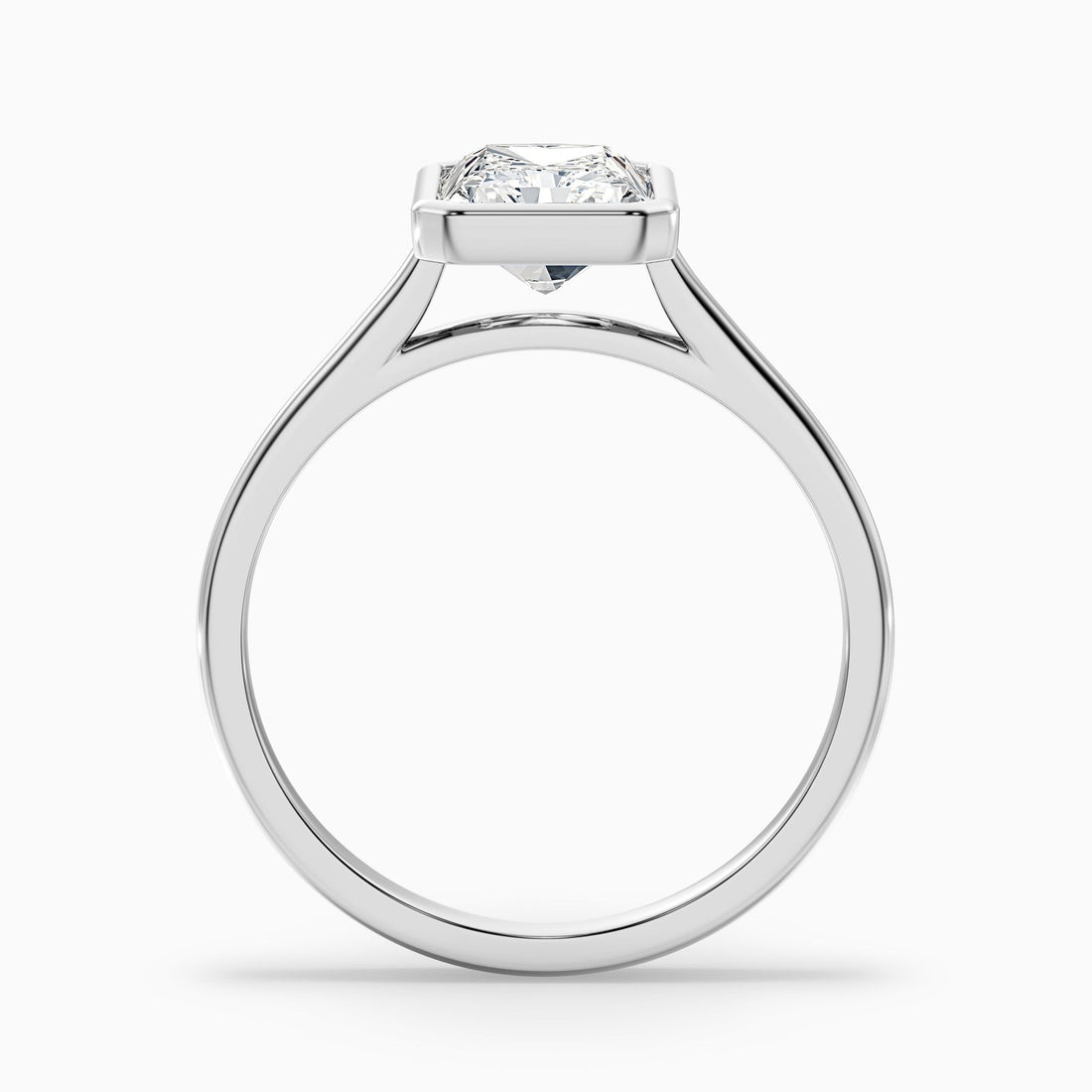 Argentia Radiant Cut Bezel Set Lab Grown Diamond Ring