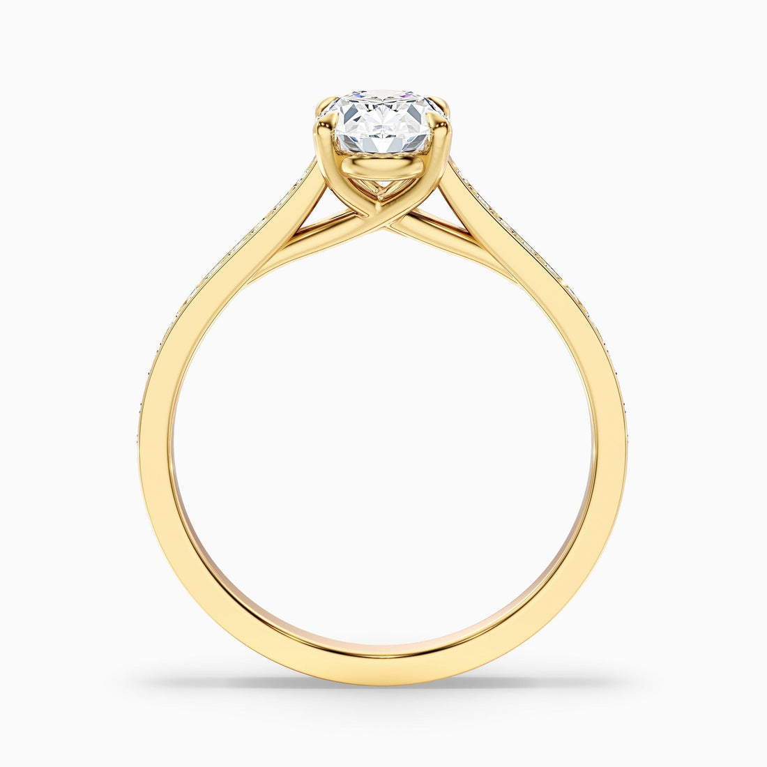 Aurelia Oval Cut Side Stone Pave Lab Grown Engagement Ring