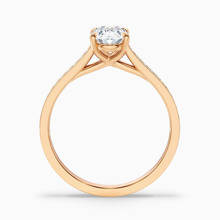 Aurelia Oval Cut Side Stone Pave Lab Grown Engagement Ring