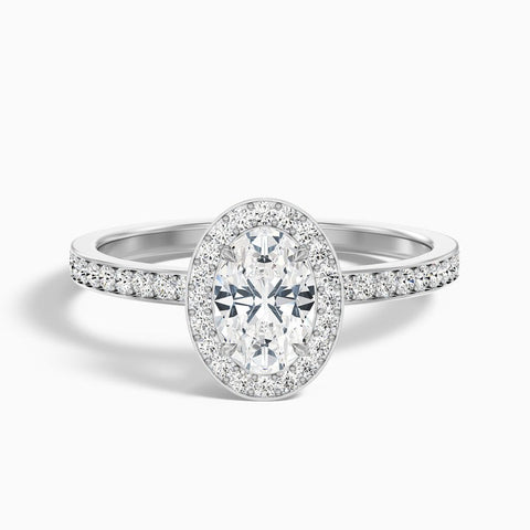 Aurielle Oval Halo Pave Lab Grown Engagement Ring