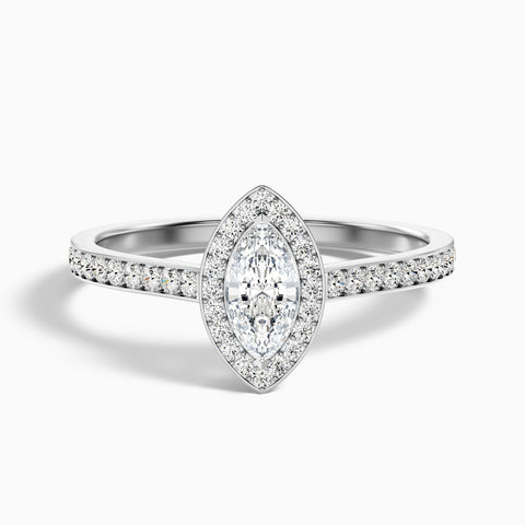 Aurora Marquise Halo Pave Lab Grown Diamond Ring