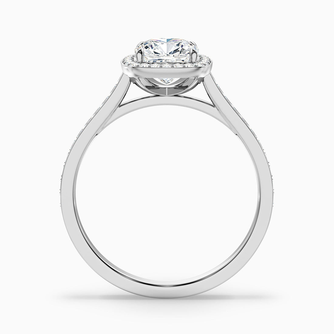 Avaloria 1 Carat Cushion Cut Halo Pave Lab Grown Diamond Ring