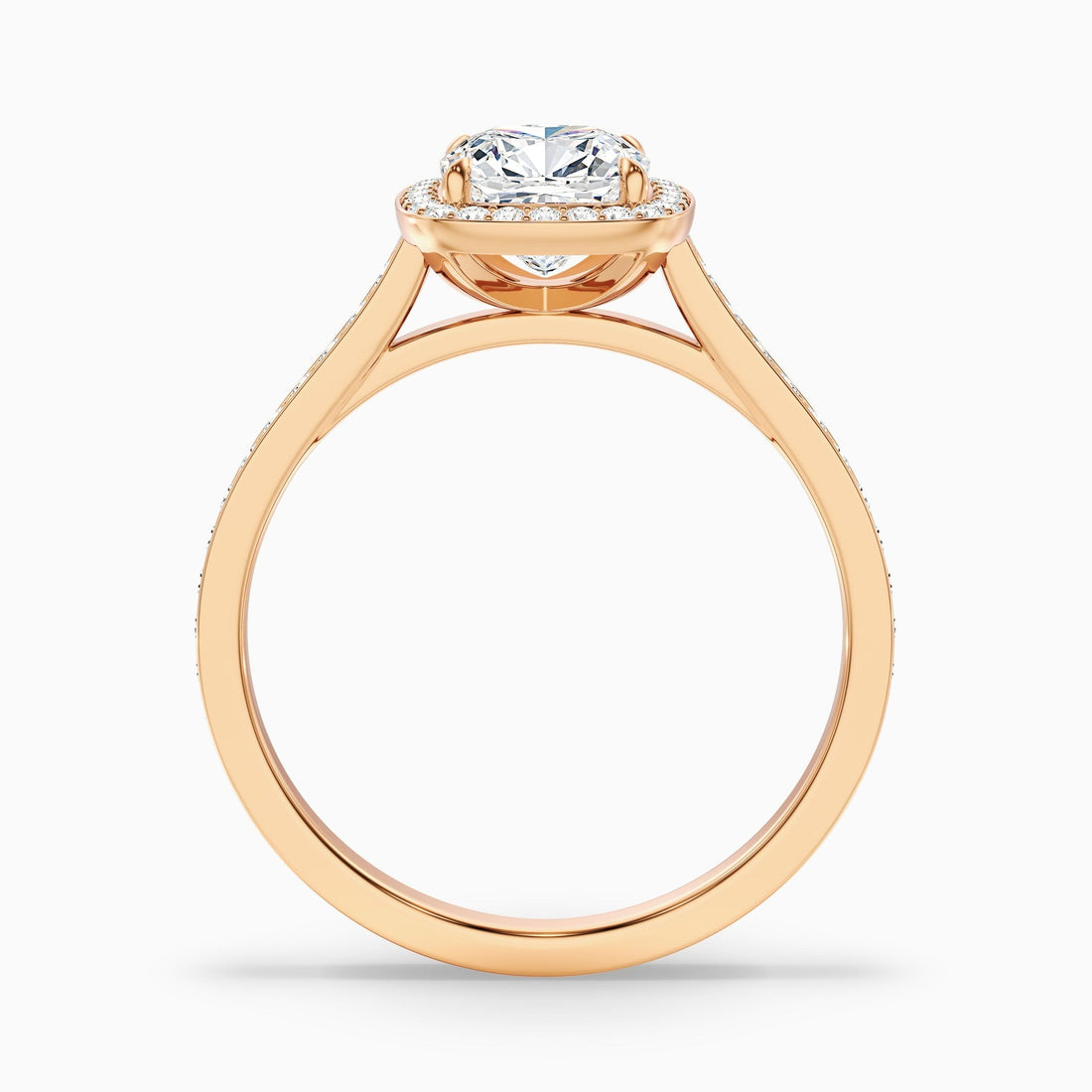 Avaloria 1 Carat Cushion Cut Halo Pave Lab Grown Diamond Ring