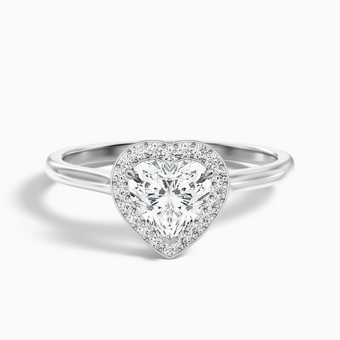 Lesotho 1 Carat 1 Carat Heart Halo Lab Grown Diamond Ring in 10k White Gold