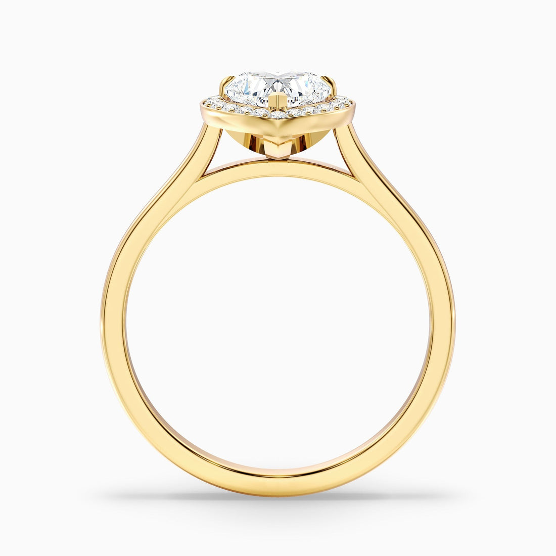Lesotho 1 Carat 1 Carat Heart Halo Lab Grown Diamond Ring in 10k White Gold