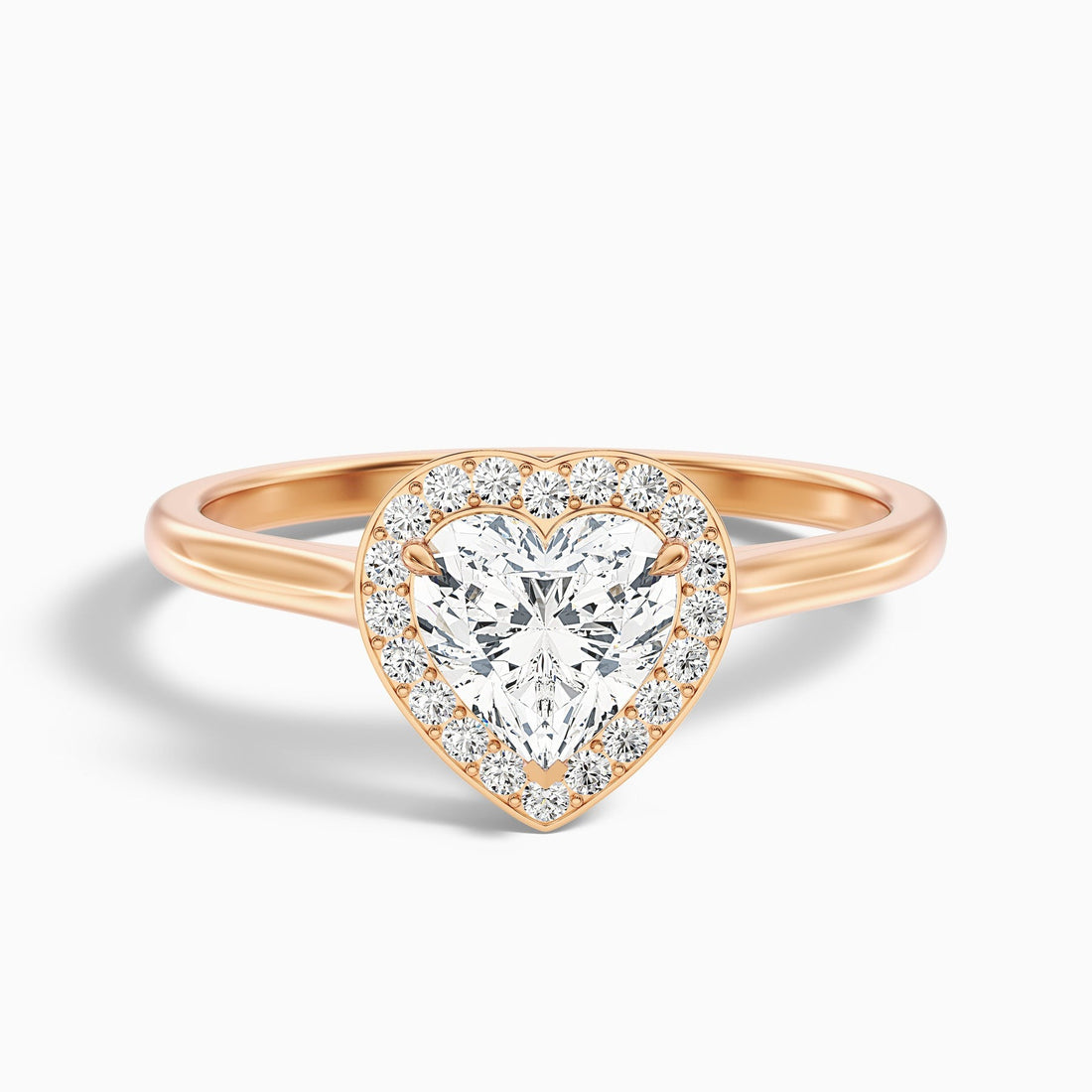 Lesotho 1 Carat 1 Carat Heart Halo Lab Grown Diamond Ring in 10k White Gold