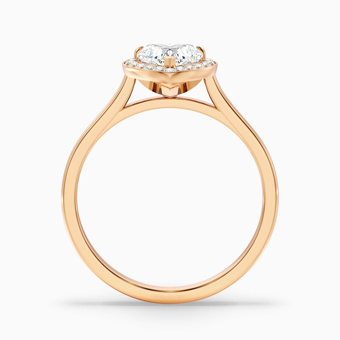 Lesotho 1 Carat 1 Carat Heart Halo Lab Grown Diamond Ring in 10k White Gold