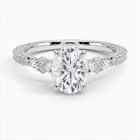 Clarity Oval Three Stone Ring