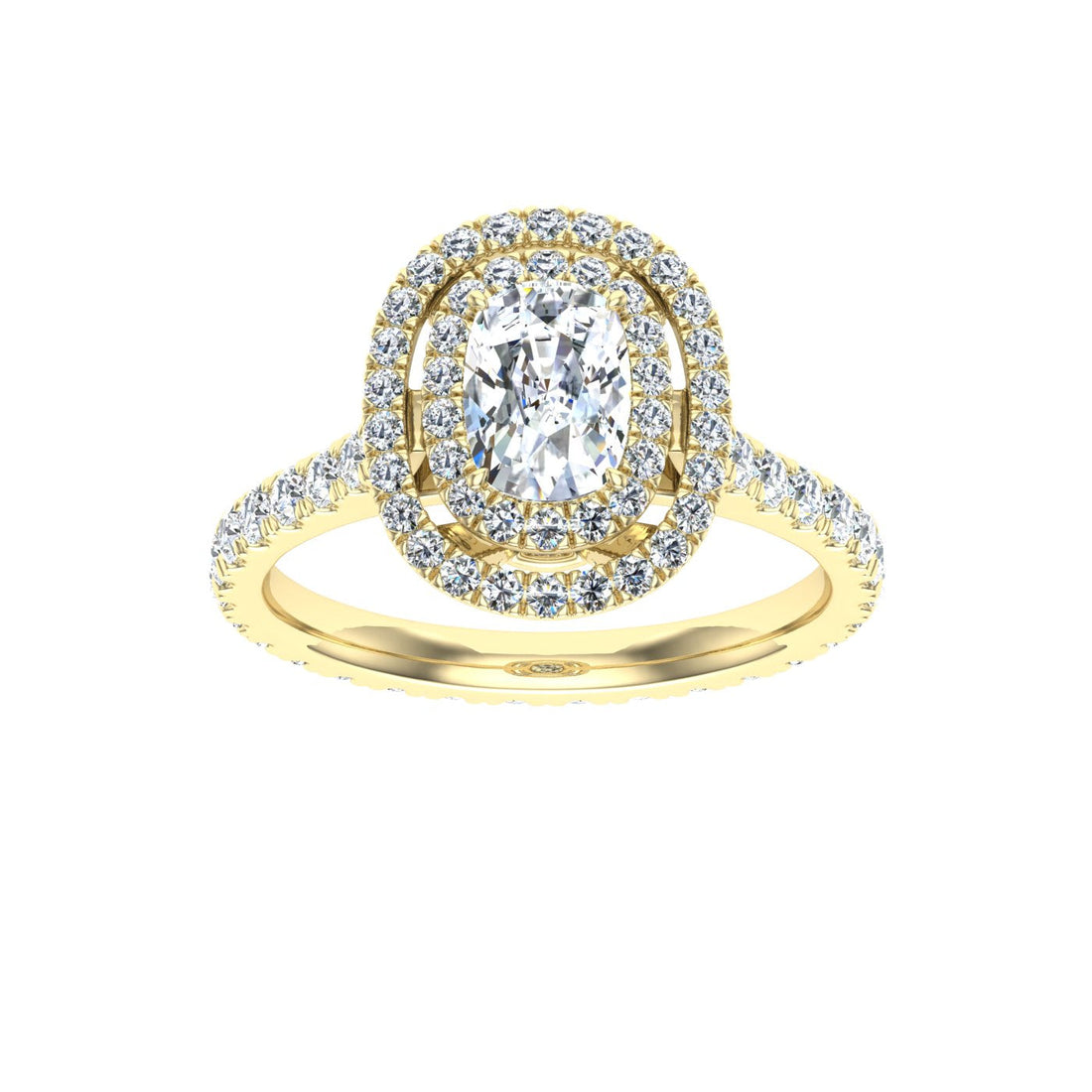 Elixir Cushion Halo Moissanite Engagement Ring