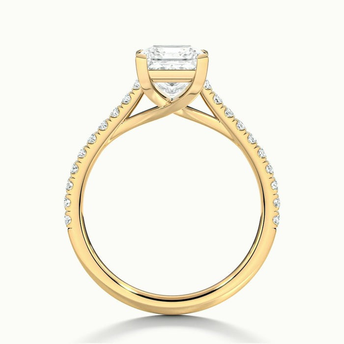 Elysian Princess Temple Scallop Moissanite Engagement Ring