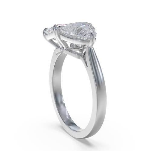 Emerald & Heart Two Stone Lab Grown Diamond Rings