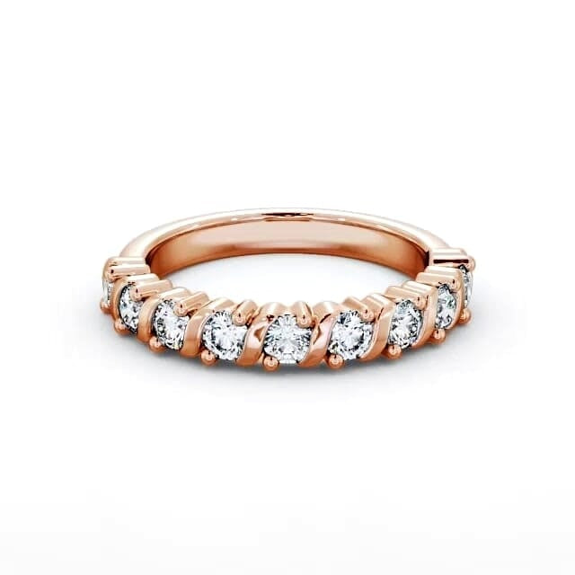 Faye Half Eternity Round Moissanite Contemporary Style Ring