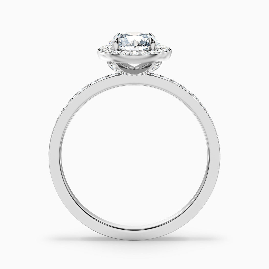 Fireborne 1 Carat Round Halo Pave Lab Grown Diamond Ring
