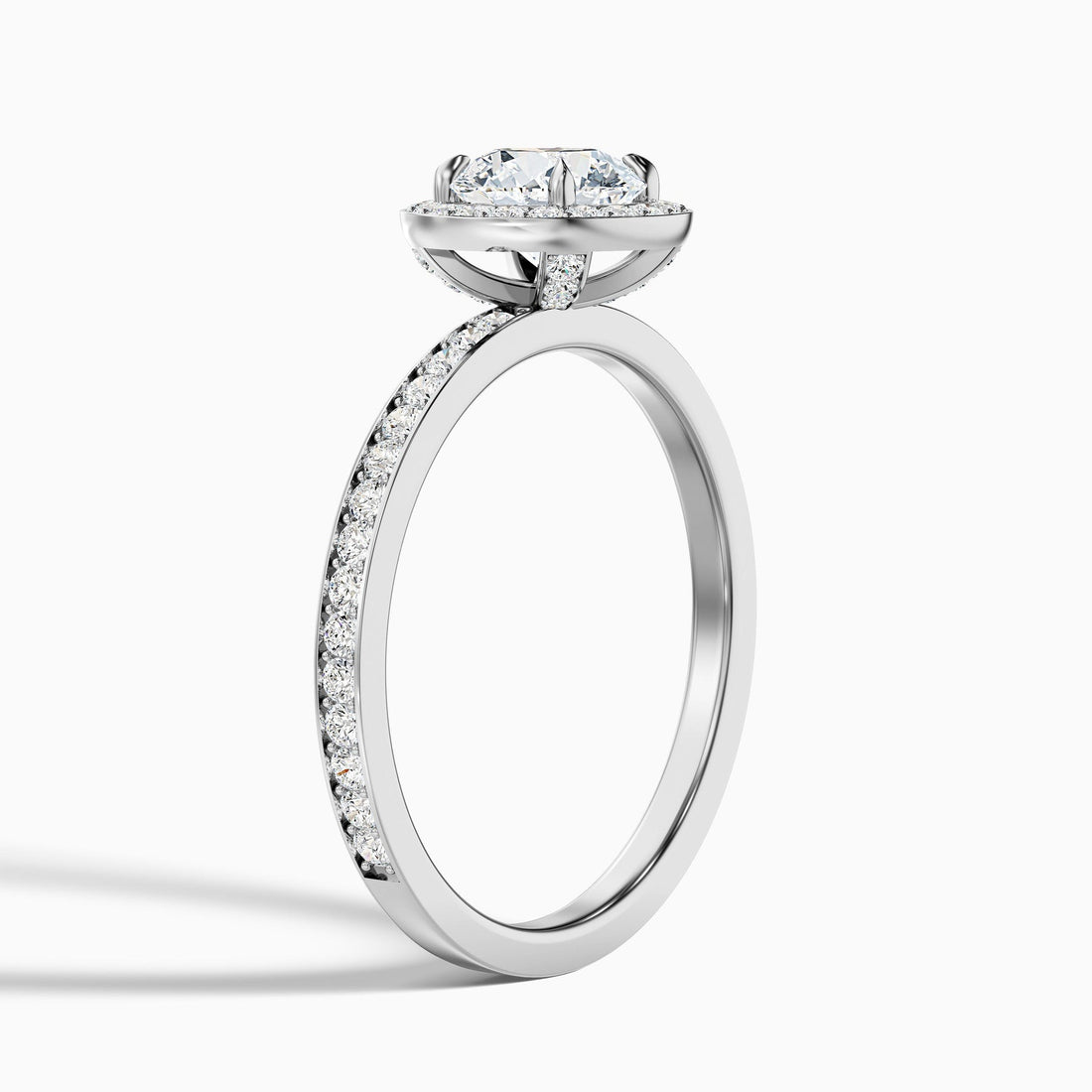 Fireborne 1 Carat Round Halo Pave Lab Grown Diamond Ring