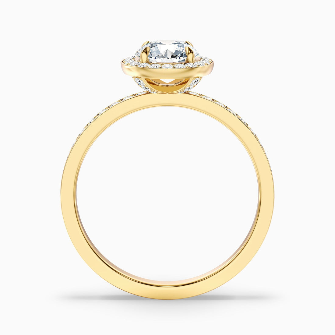 Fireborne 1 Carat Round Halo Pave Lab Grown Diamond Ring