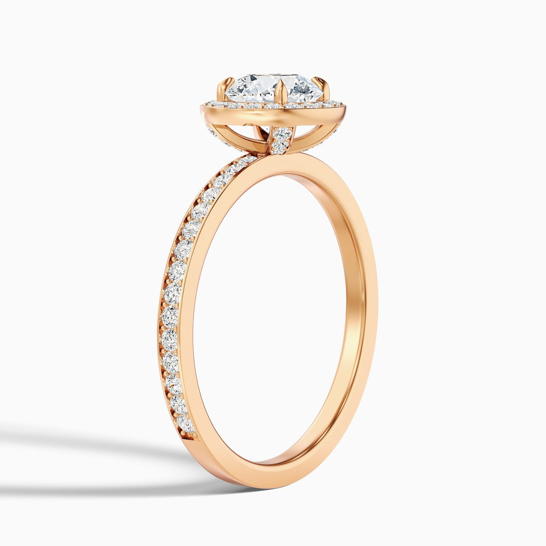 Fireborne 1 Carat Round Halo Pave Lab Grown Diamond Ring
