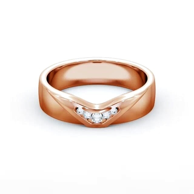 Giselle Ladies 0.05ct Round Lab Diamond V Cut Wedding Ring