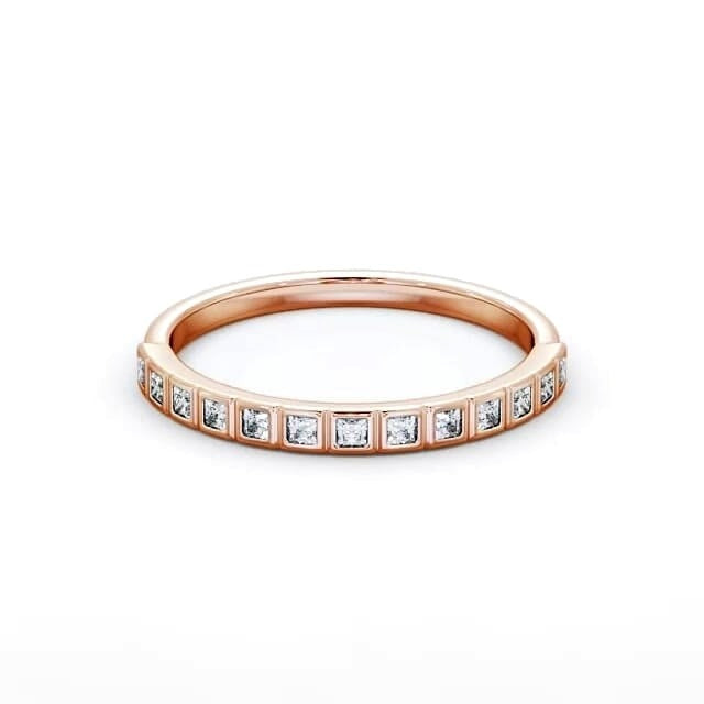 Hana Half Eternity Princess Lab Diamond Unique Bezel Set Ring