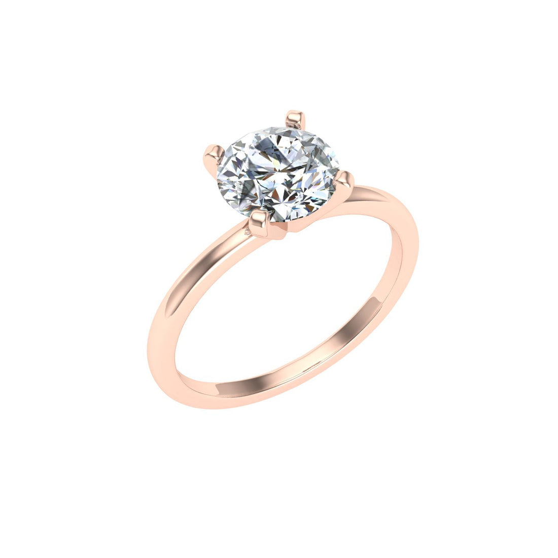 Harmony Round Solitaire Moissanite Engagement Ring Rose Gold