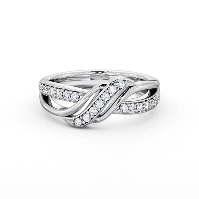 Hazel Half Eternity Round Moissanite 0.21ct Crossover Ring
