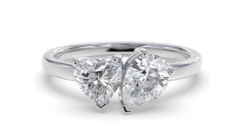 Heart & Pear Two Stone Lab Grown Diamond Rings