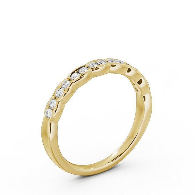 Iris Half Eternity Round Lab Diamond Rippled Edge Ring