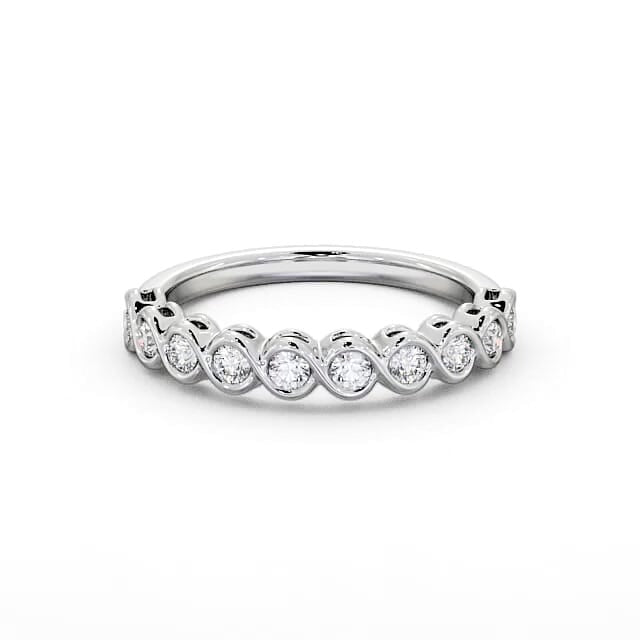 Juno Half Eternity Round Lab Diamond Unique Bezel Set Ring