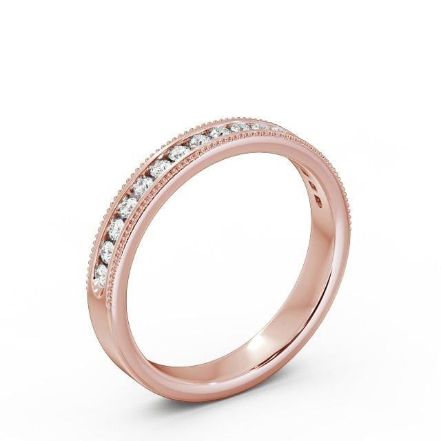 Livia Vintage Half Eternity Round Lab Diamond Channel Set Milgrain Ring