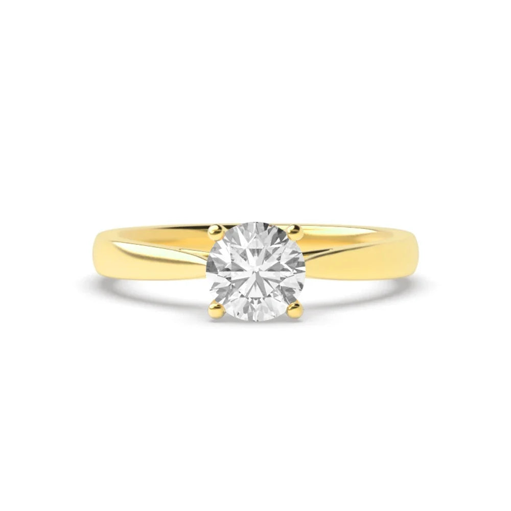 Marseille 4 Prong Round Lab Grown Diamond Flower Petal Style Classic Solitaire Engagement Ring