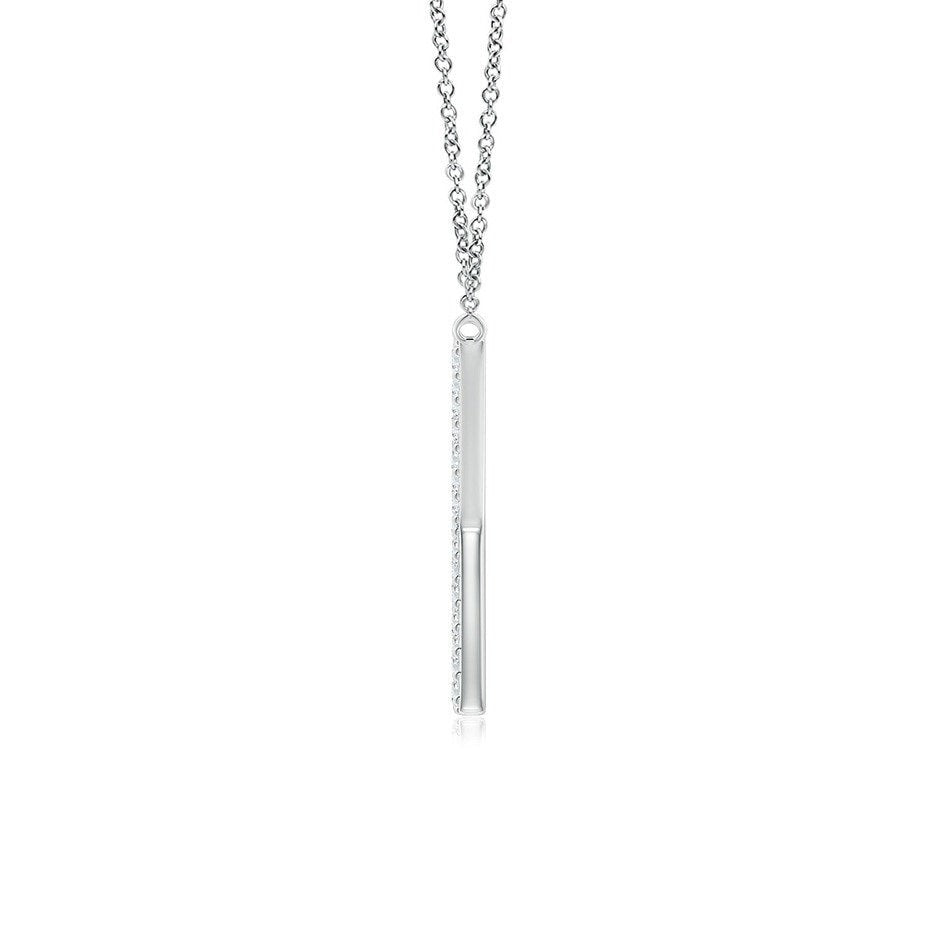 Moissanite Capital "K" Initial Pendant White Gold