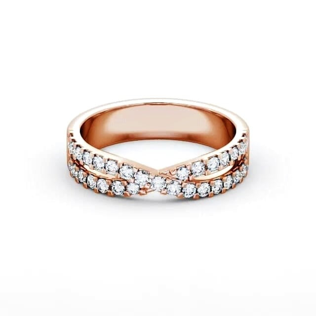 Nina Half Eternity 0.33ct Round Moissanite Cross Over Ring