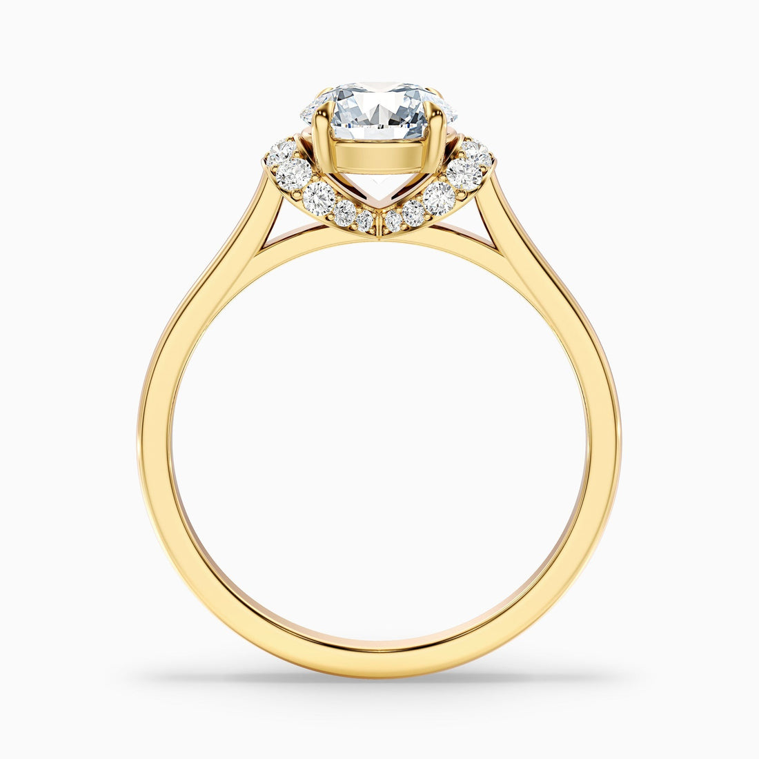 Prism Round Solitaire Pave Moissanite Ring