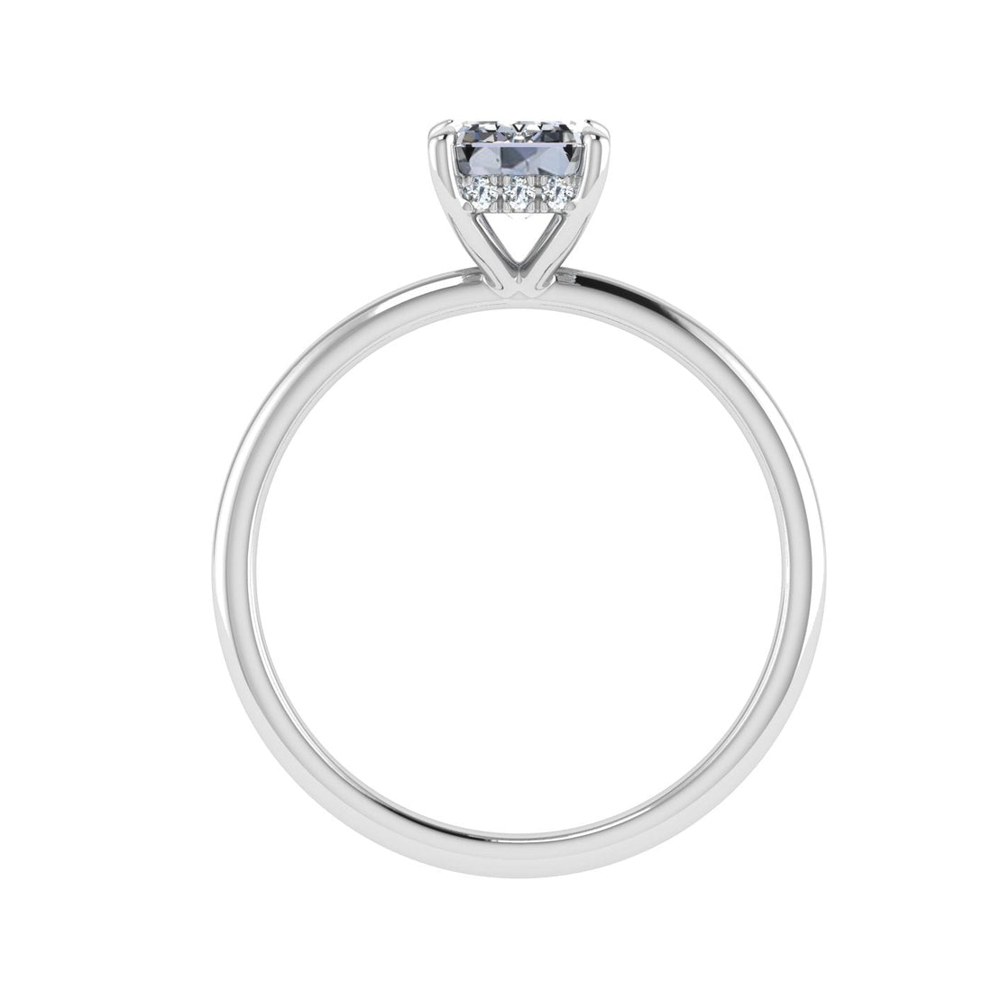 Realm Emerald Cut Hidden Halo Moissanite Engagement Ring White Gold
