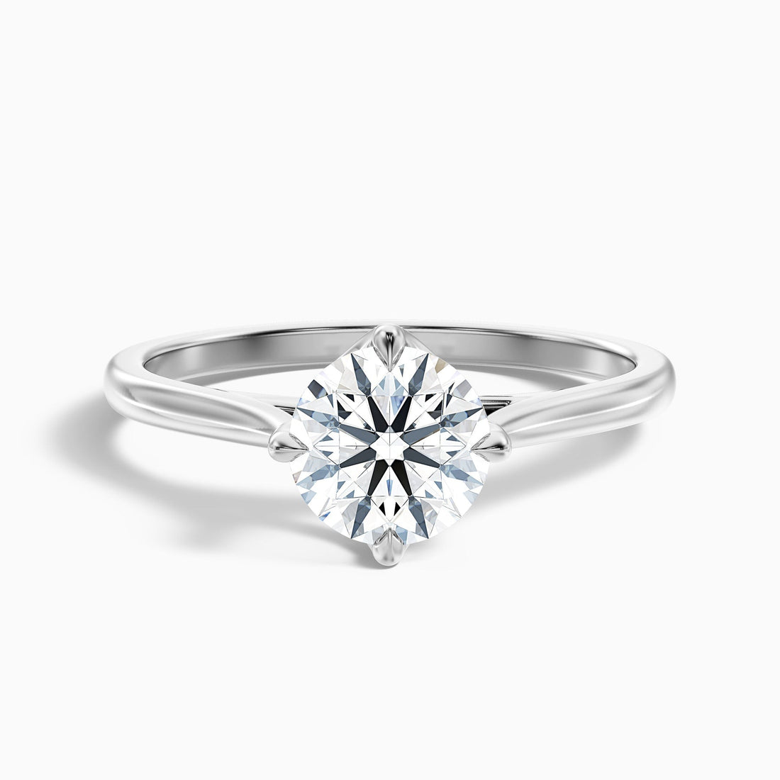 Rogue 1 Carat Round Cut Solitaire Lab Grown Engagement Ring in 10k White Gold