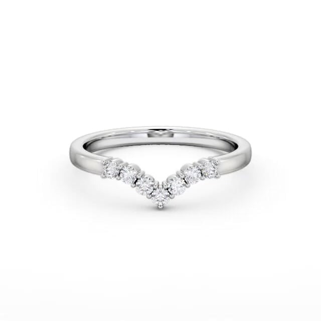 Rosa Ladies Round Lab Diamond 0.18ct Wishbone Wedding Ring