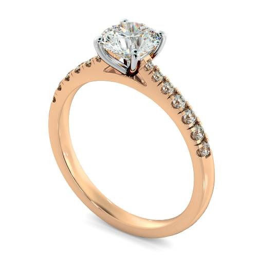 Round Shoulder Lab Grown Diamond Rings