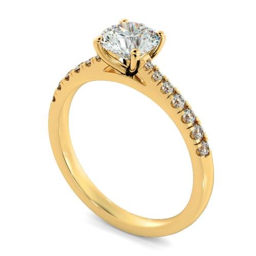 Round Shoulder Lab Grown Diamond Rings