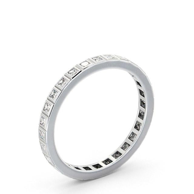 Sage Full Eternity Princess Lab Diamond Unique Bezel Style Ring