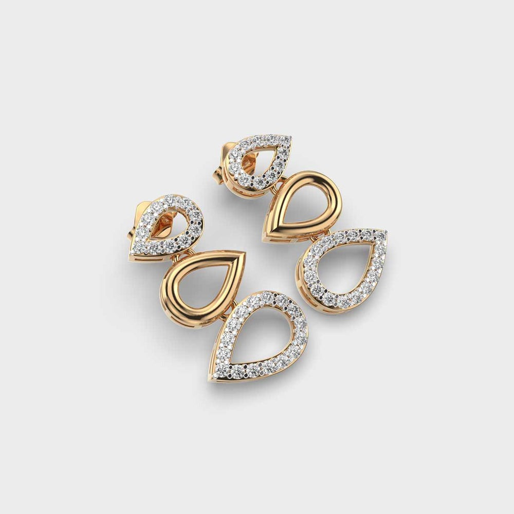 Stack of Drops Lab Diamond Earrings
