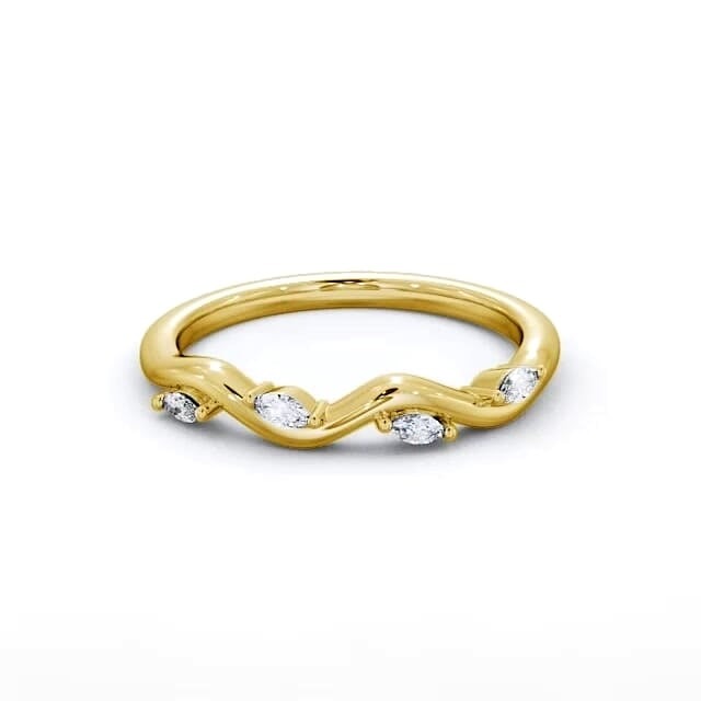 Tessa 0.08ct Marquise Lab Diamond Waved Design Ring